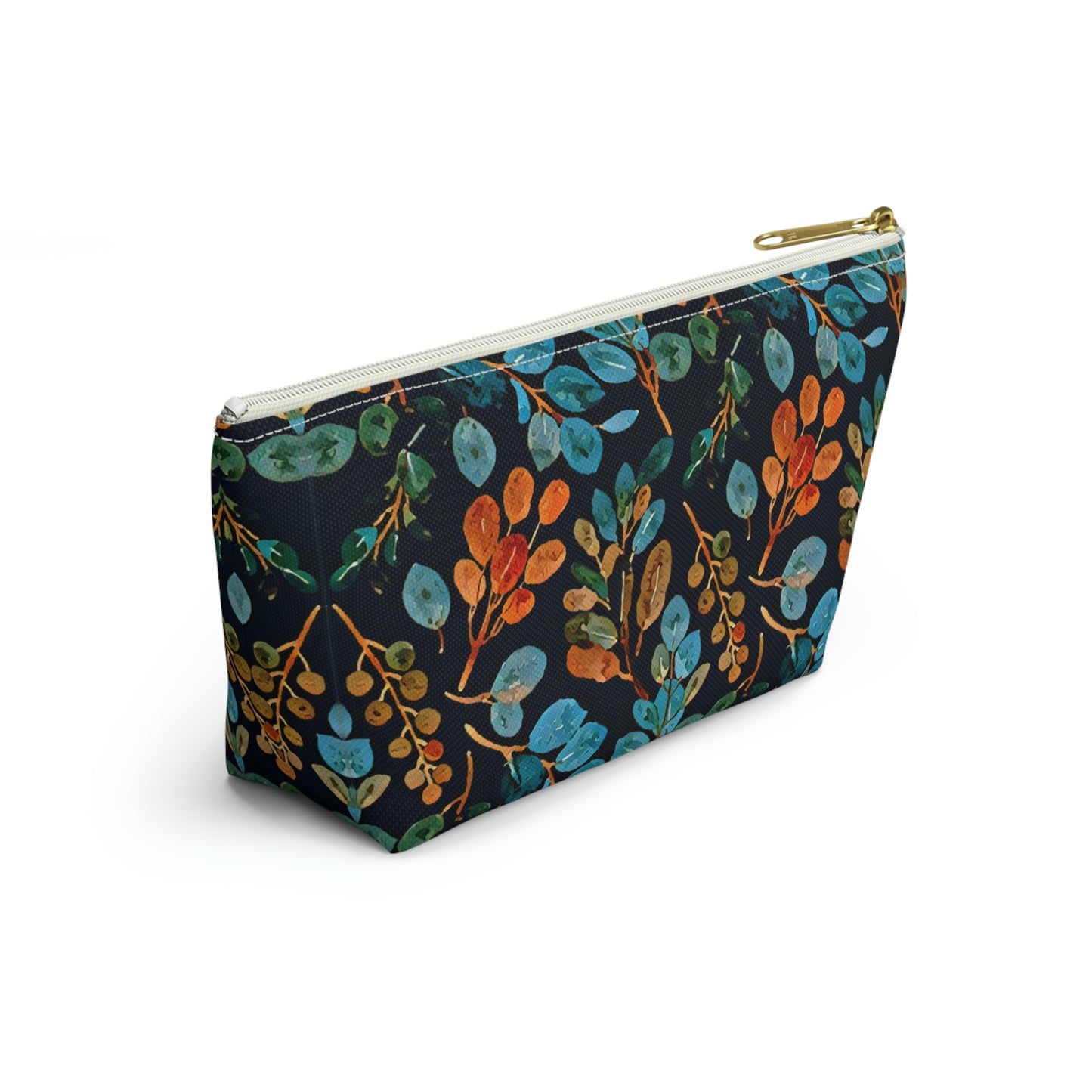 Picadee Navy Floral Accessory Pouch w T-bottom