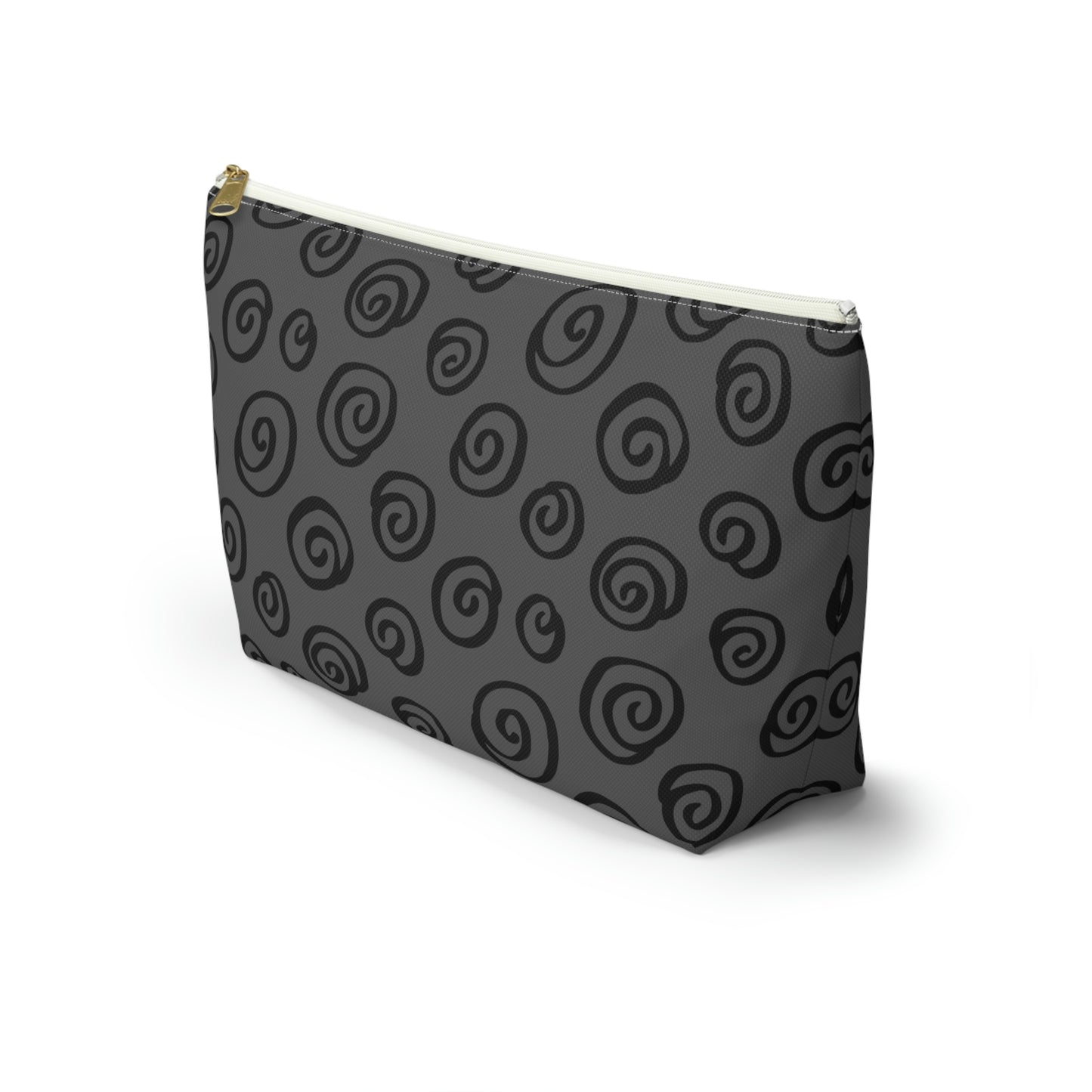 Black Swirl Charcoal Accessory Pouch w T-bottom