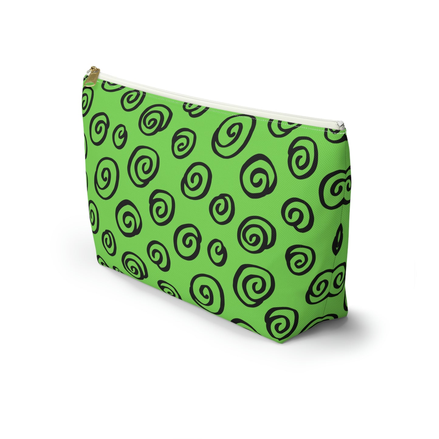 Black Swirl Green Accessory Pouch w T-bottom