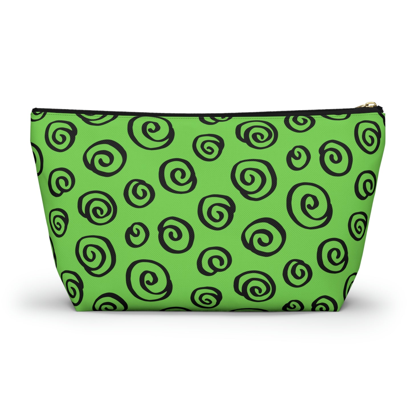 Black Swirl Green Accessory Pouch w T-bottom