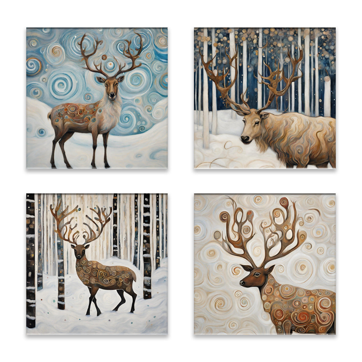 Reindeer Absorbent Coasters- Set of 4