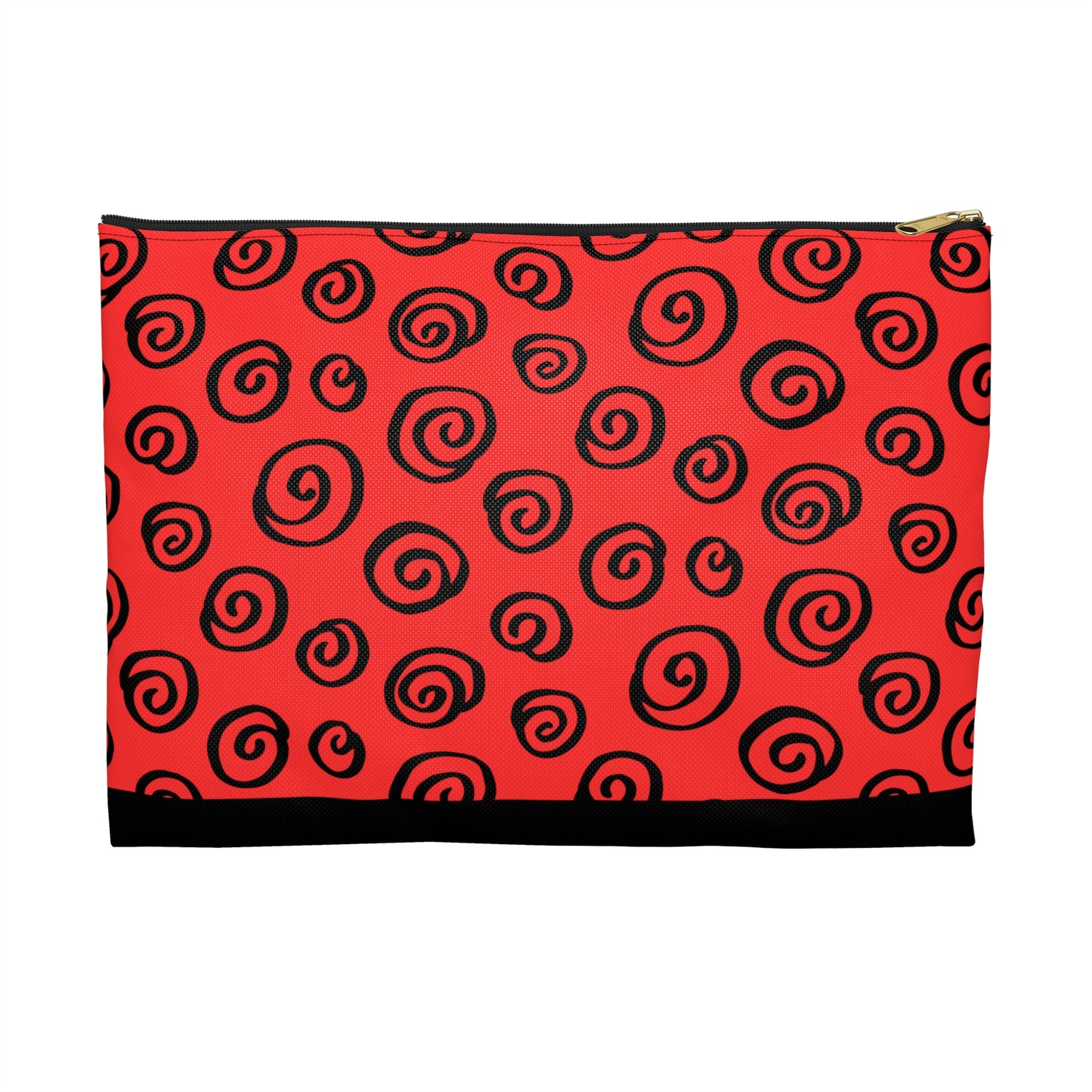 Black Swirl Red Accessory Pouch