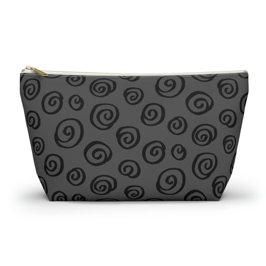 Black Swirl Charcoal Accessory Pouch w T-bottom