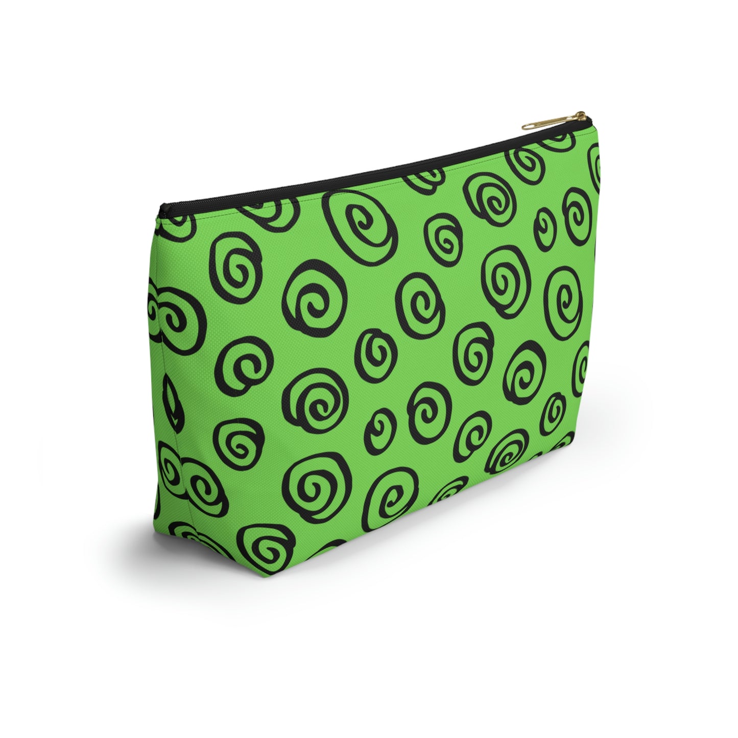 Black Swirl Green Accessory Pouch w T-bottom