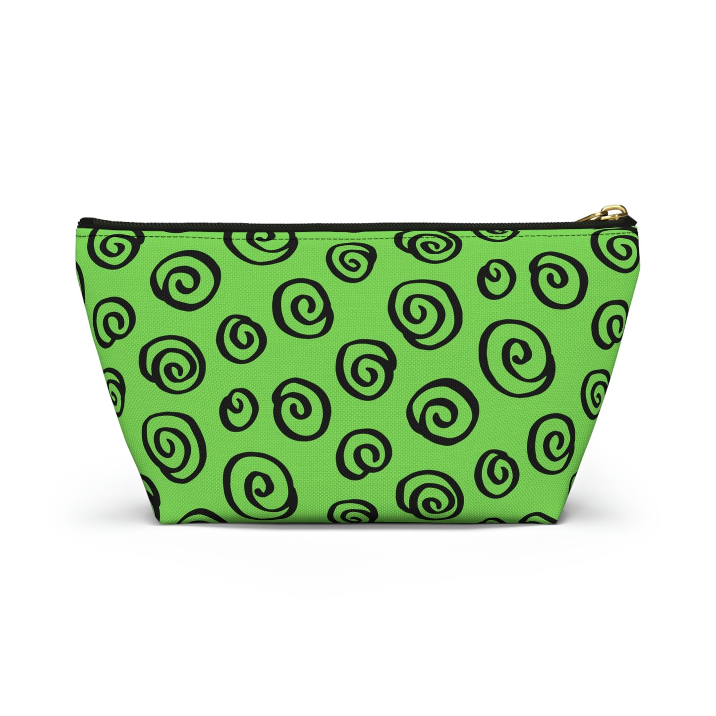 Black Swirl Green Accessory Pouch w T-bottom