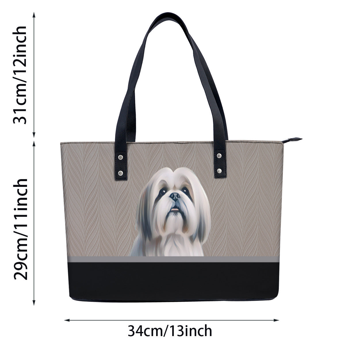 Lhasa Apso PU Leather Handbag Tote