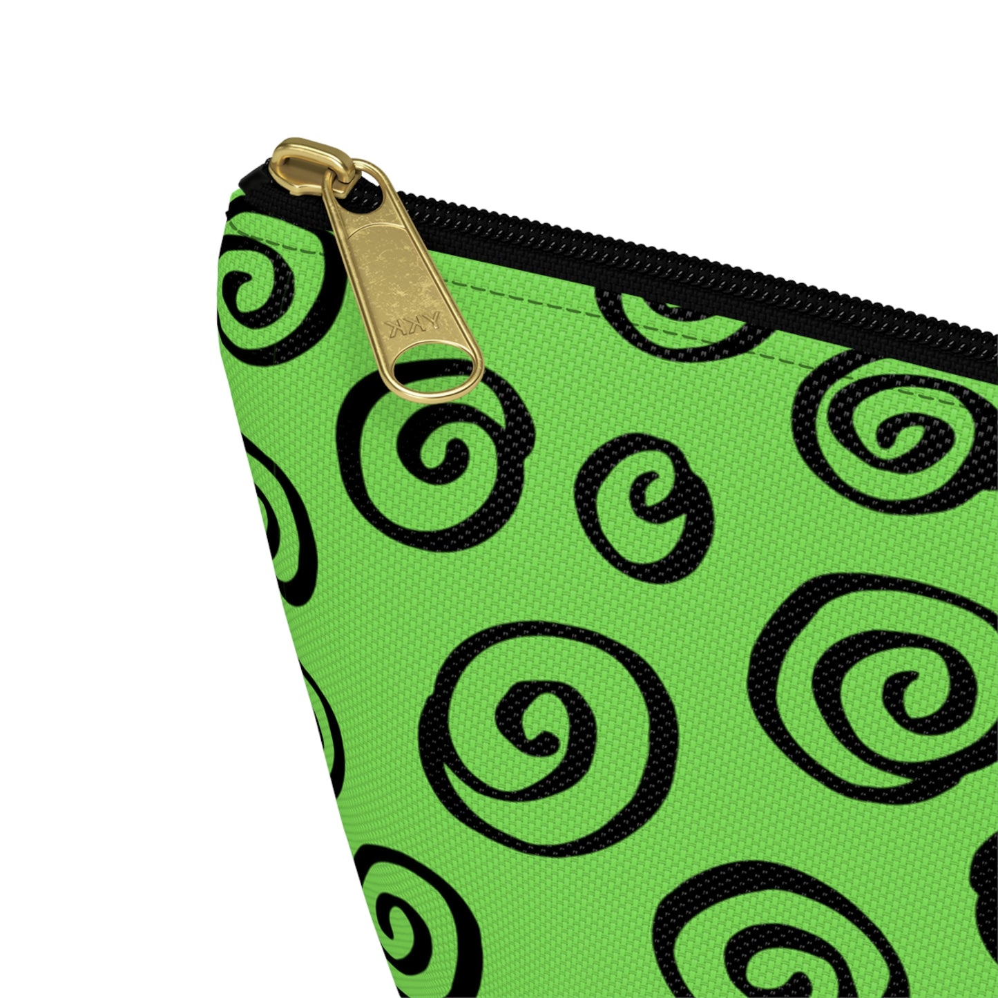 Black Swirl Green Accessory Pouch w T-bottom