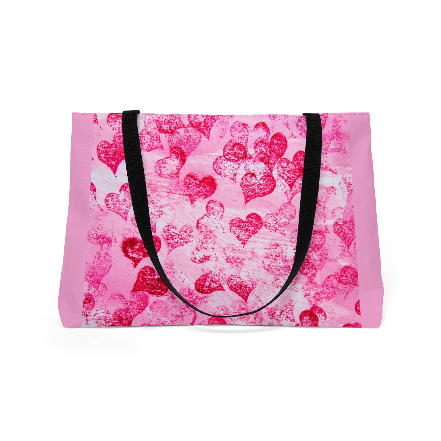 Pink Hearts Grunge Weekender Tote Bag