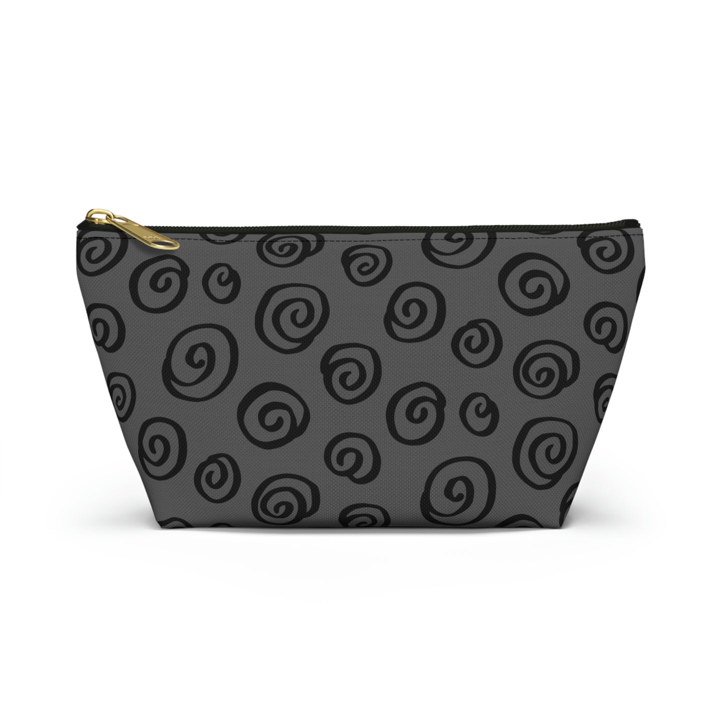 Black Swirl Charcoal Accessory Pouch w T-bottom