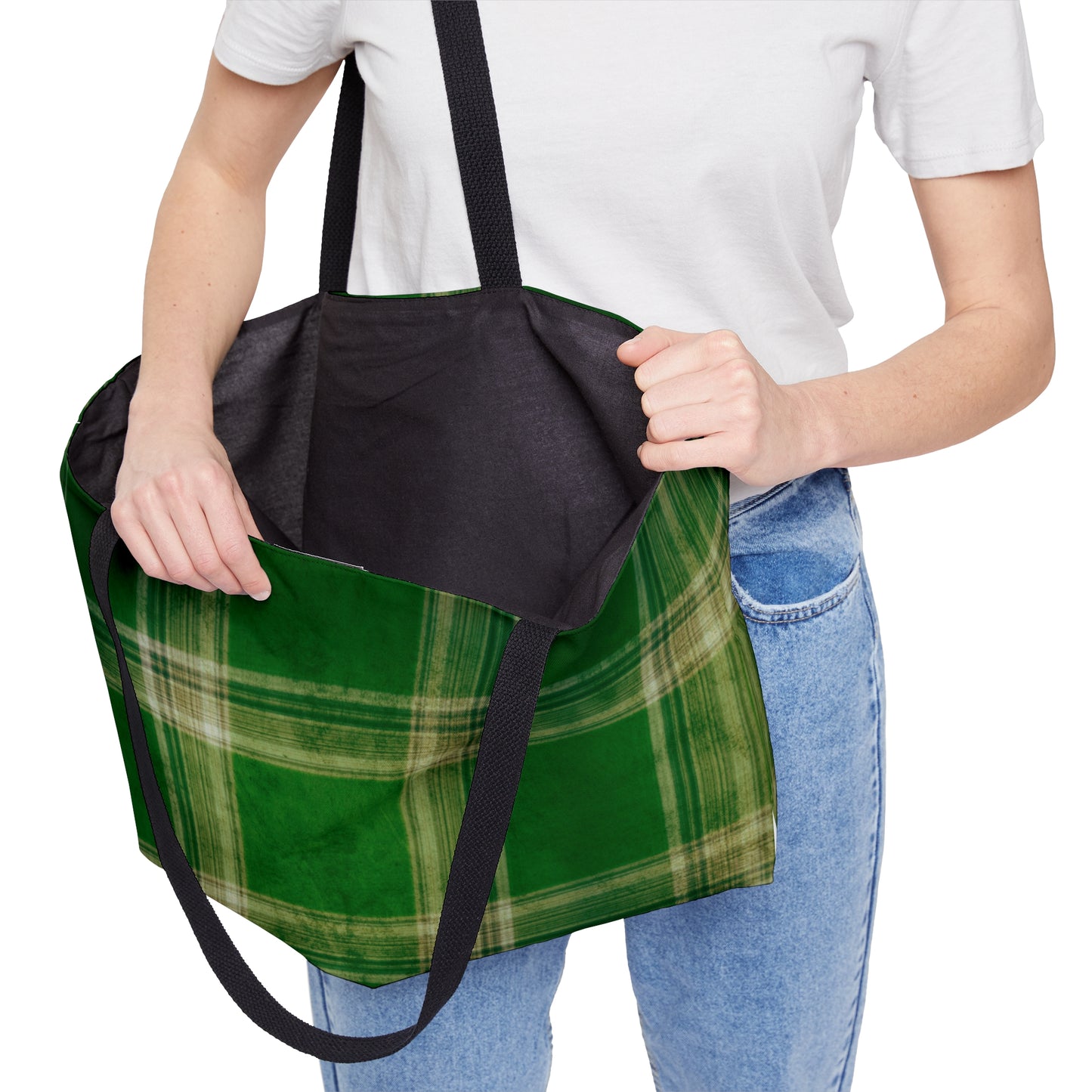 Leprechaun Green Plaid Weekender Tote Bag