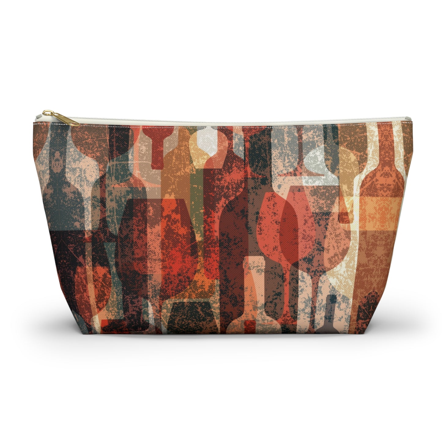 Wine Collage Accessory Pouch w T-bottom