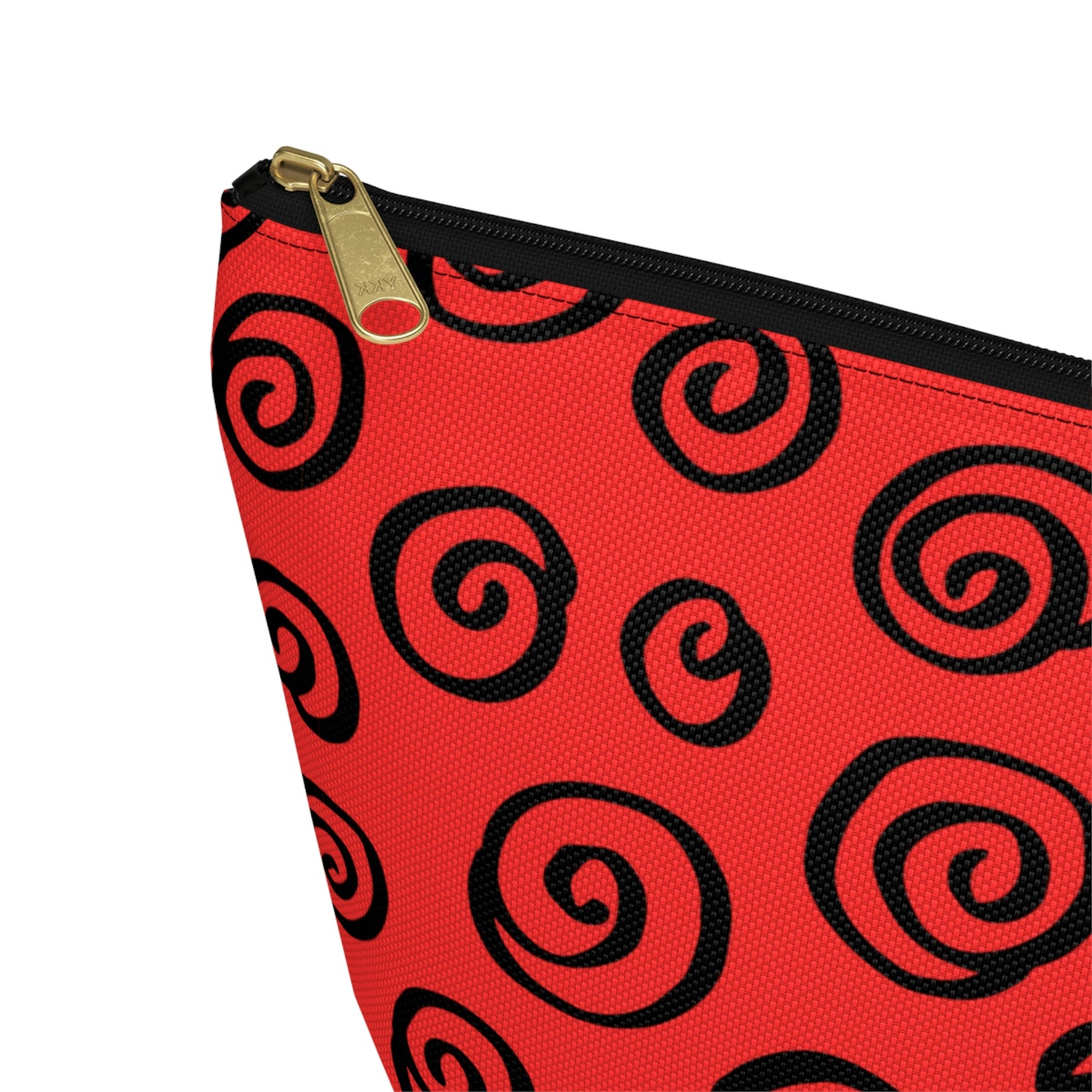 Black Swirl Red Accessory Pouch w T-bottom