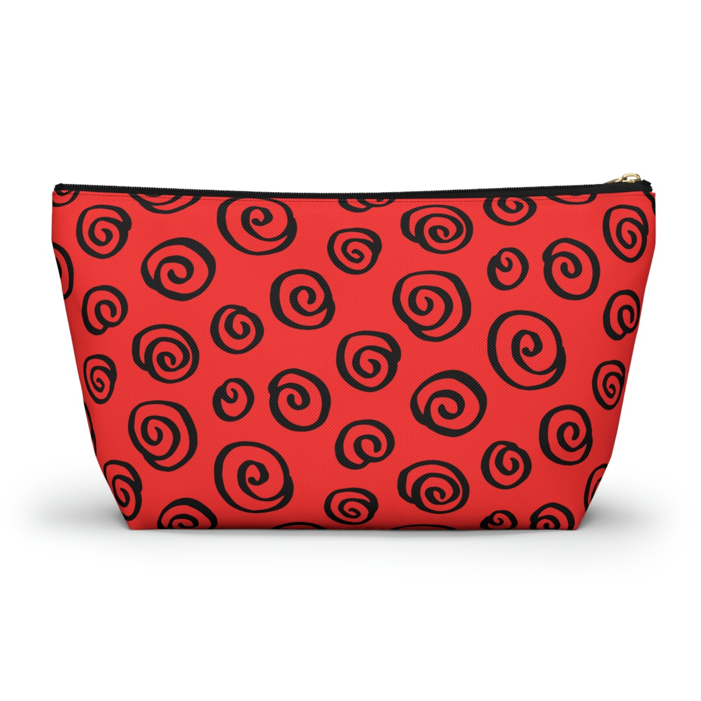 Black Swirl Red Accessory Pouch w T-bottom