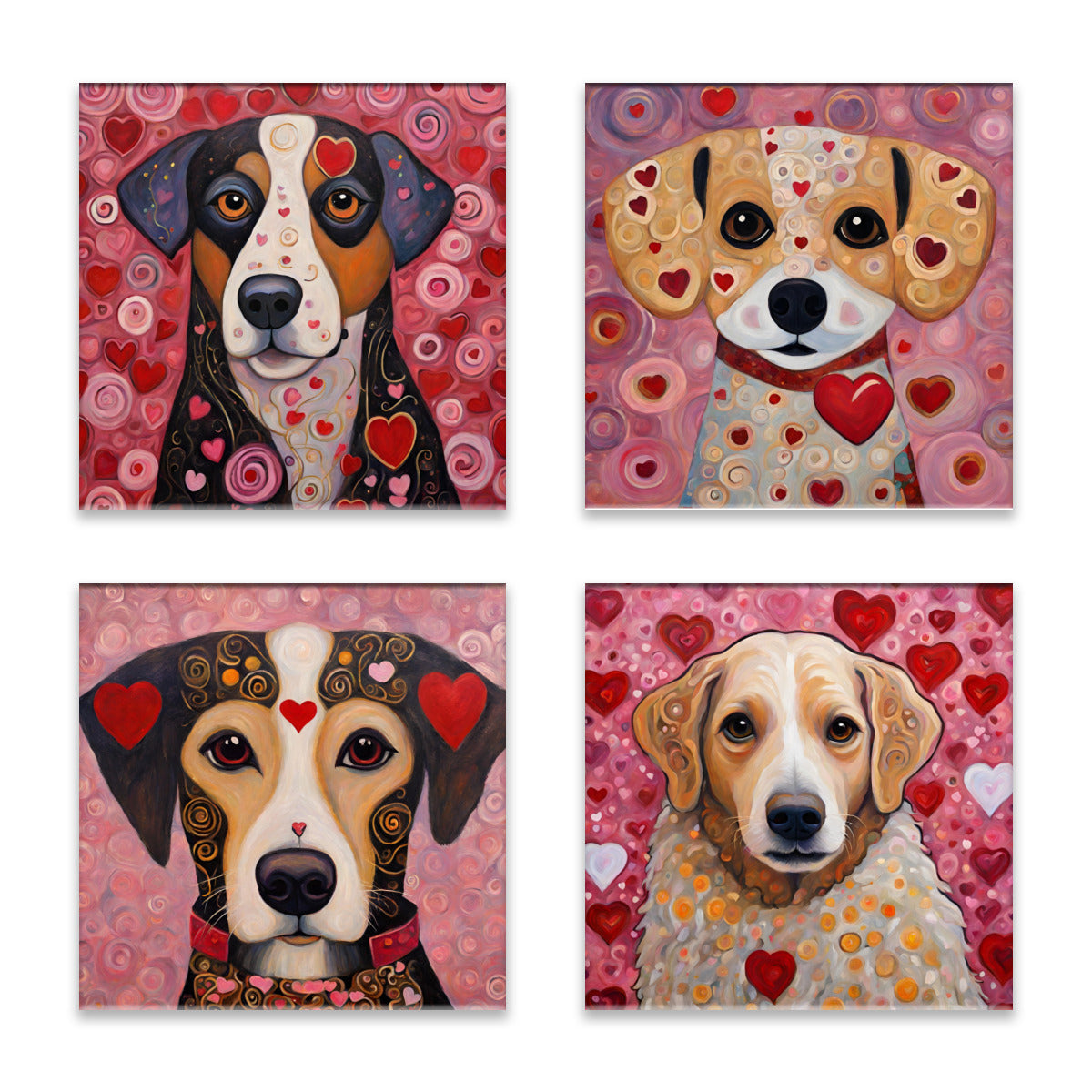 Love Dogs Absorbent Coasters- Set of 4