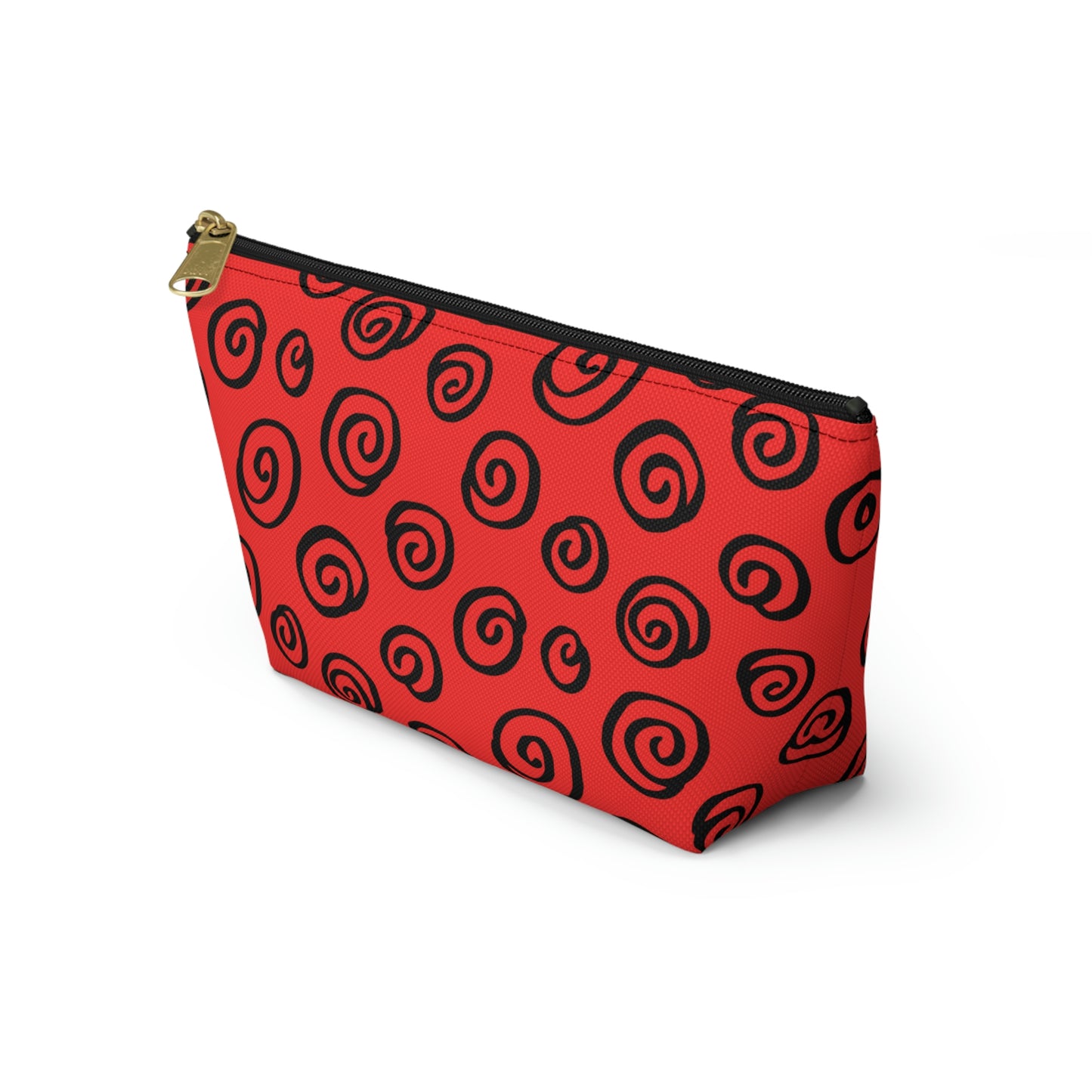 Black Swirl Red Accessory Pouch w T-bottom