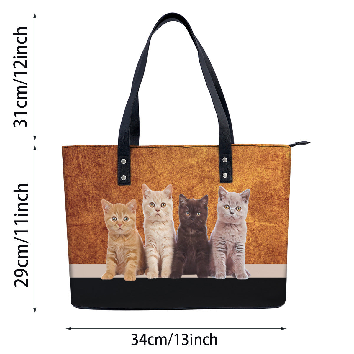 Meow Meow Meow Meow PU Leather Handbag Tote