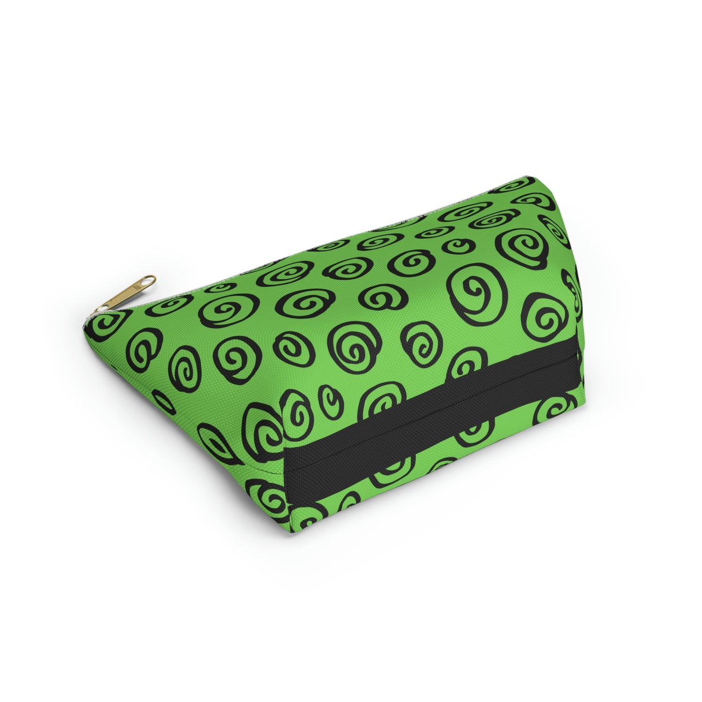 Black Swirl Green Accessory Pouch w T-bottom