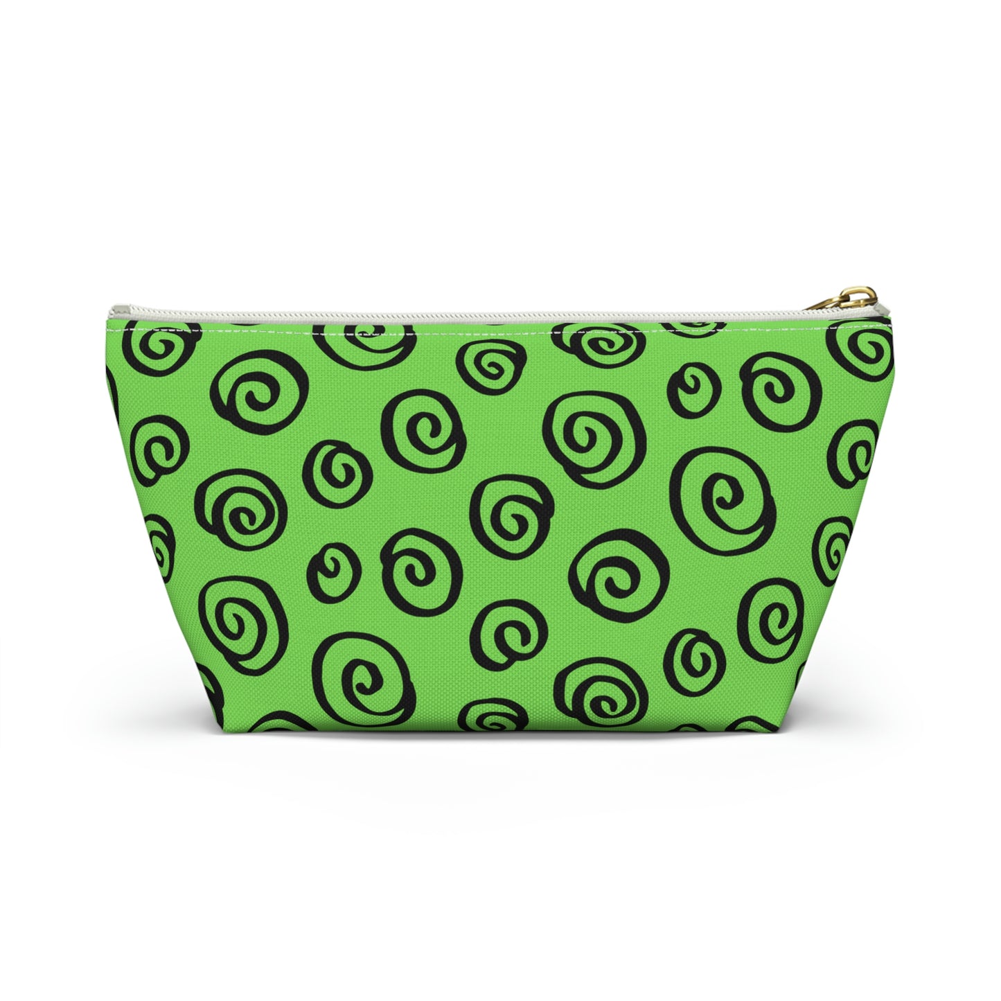 Black Swirl Green Accessory Pouch w T-bottom