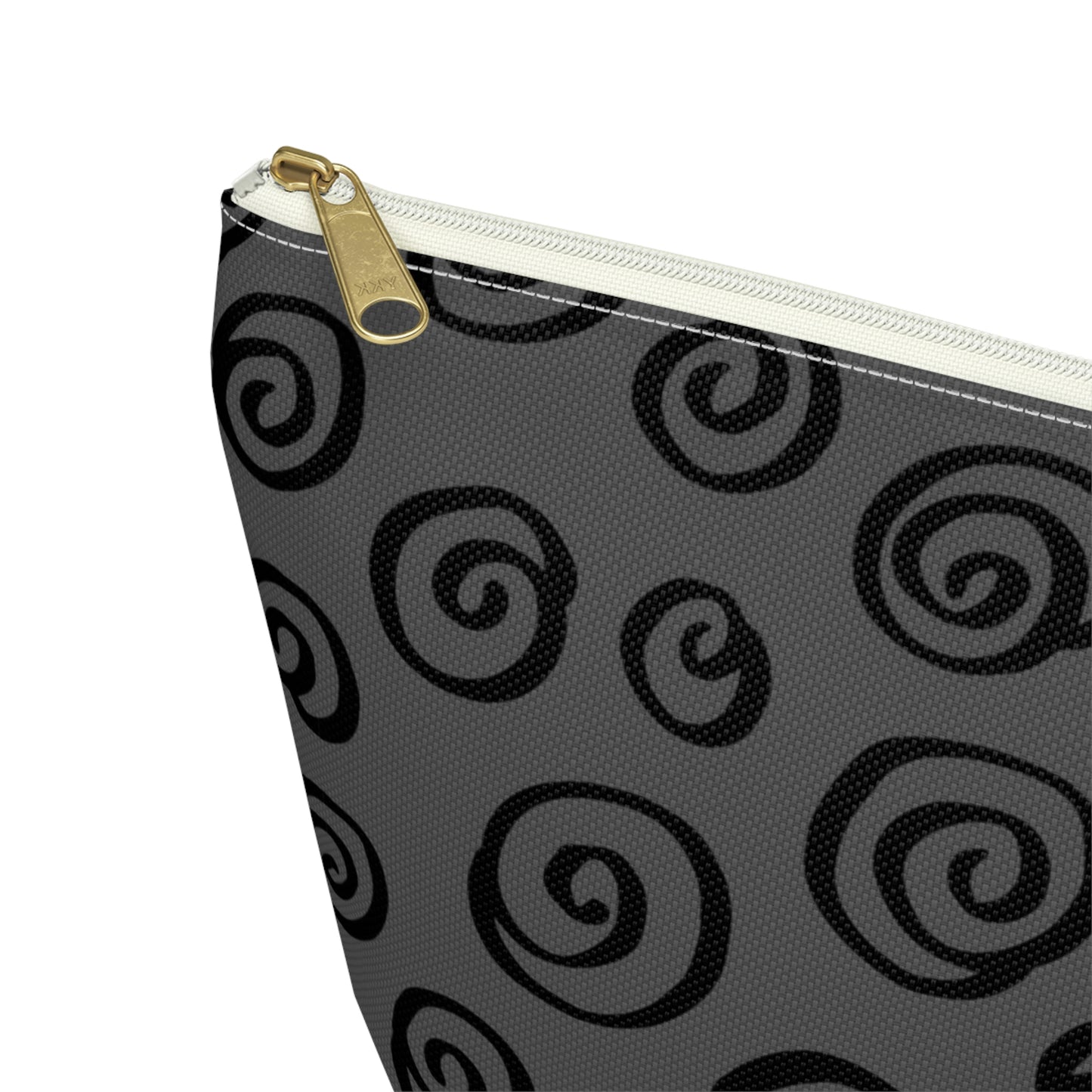 Black Swirl Charcoal Accessory Pouch w T-bottom