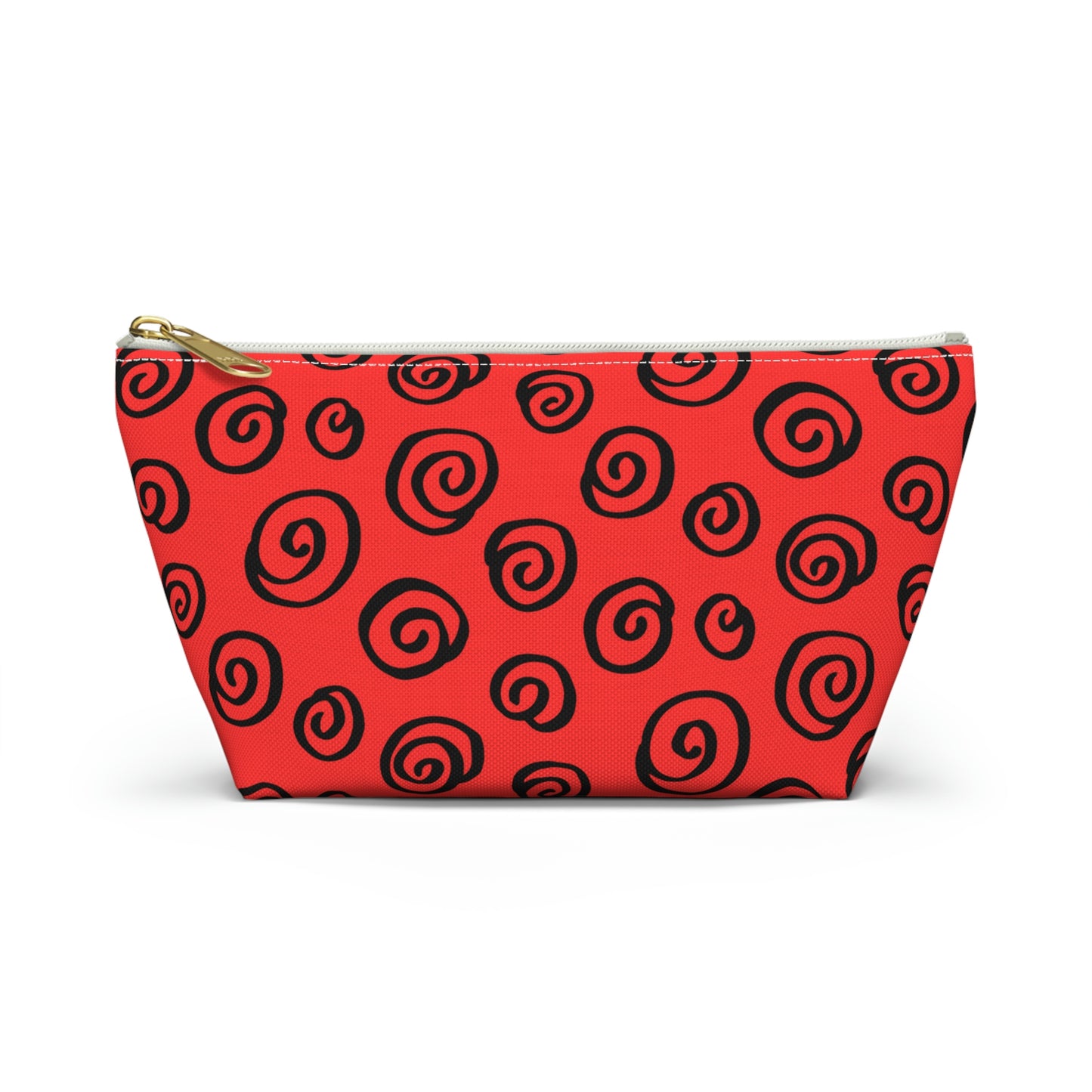 Black Swirl Red Accessory Pouch w T-bottom