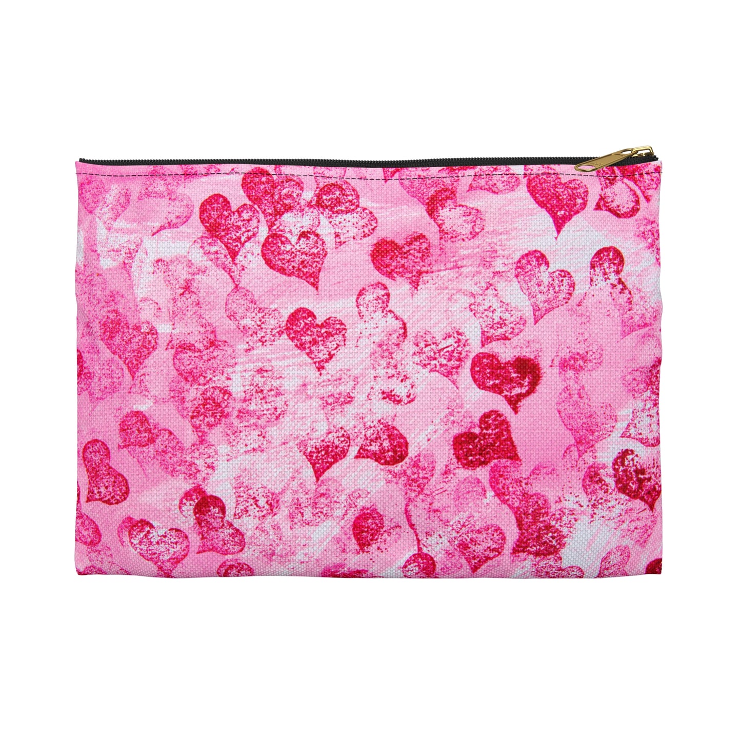 Pink Hearts Grunge Accessory Pouch