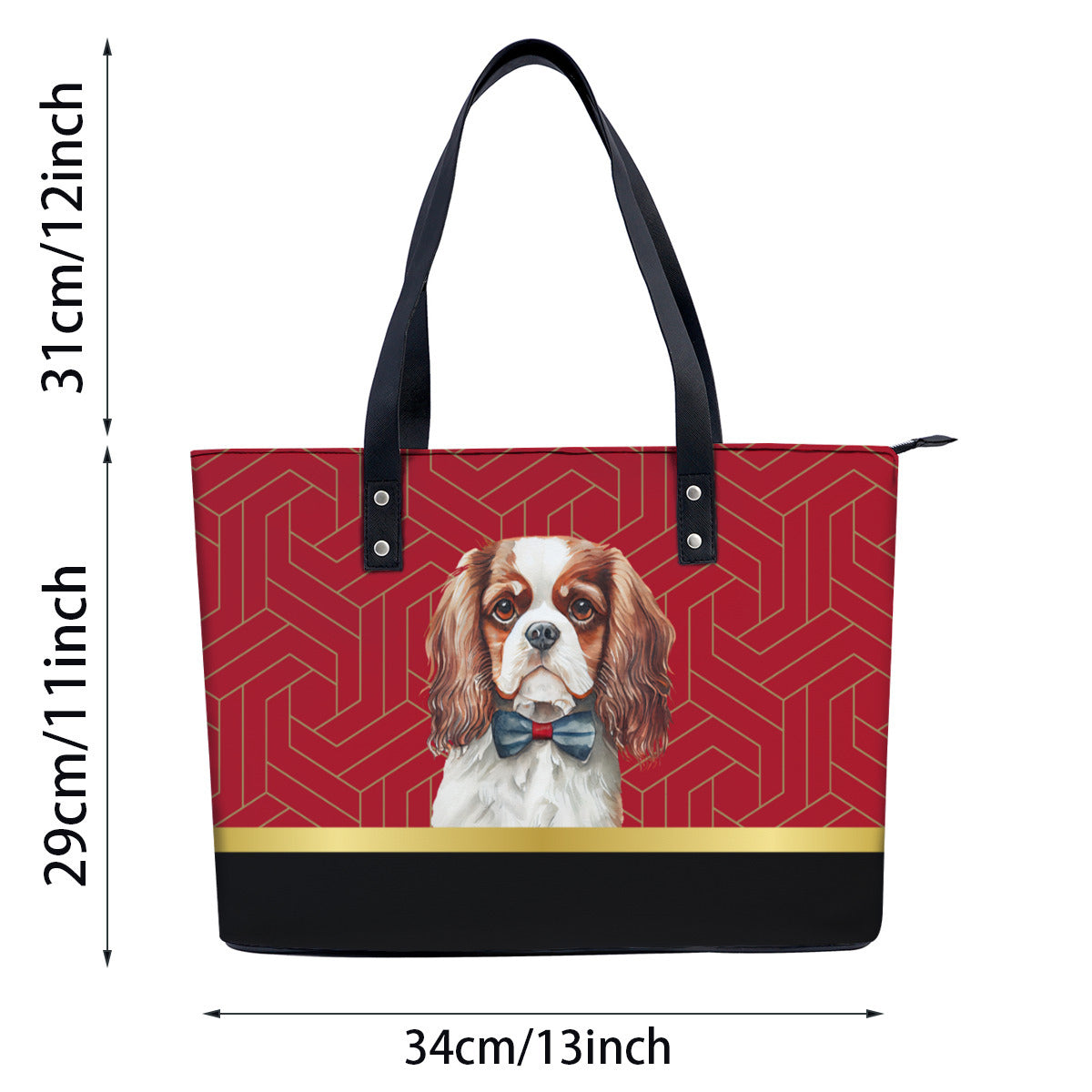 Cavalier King Charles PU Leather Handbag Tote