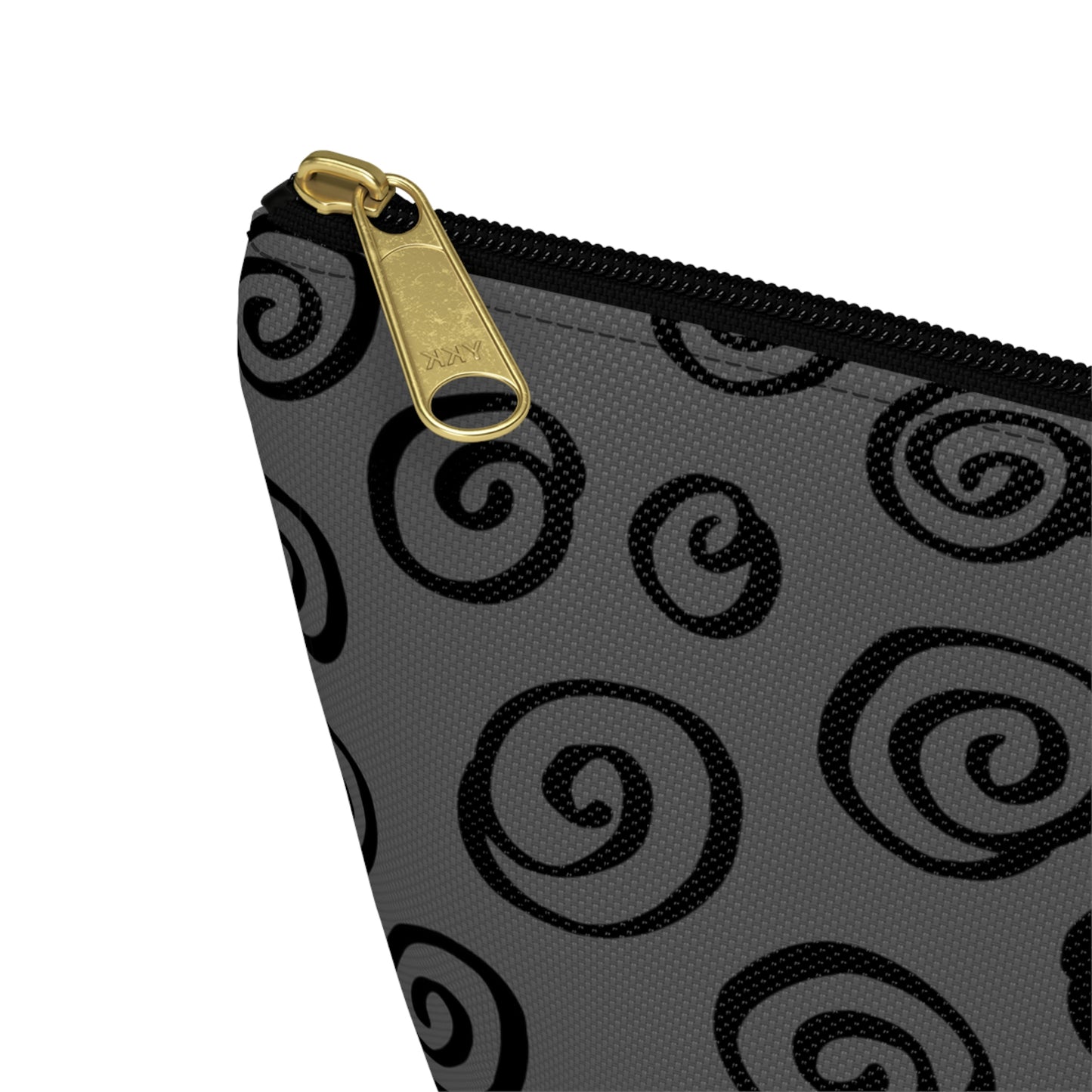 Black Swirl Charcoal Accessory Pouch w T-bottom