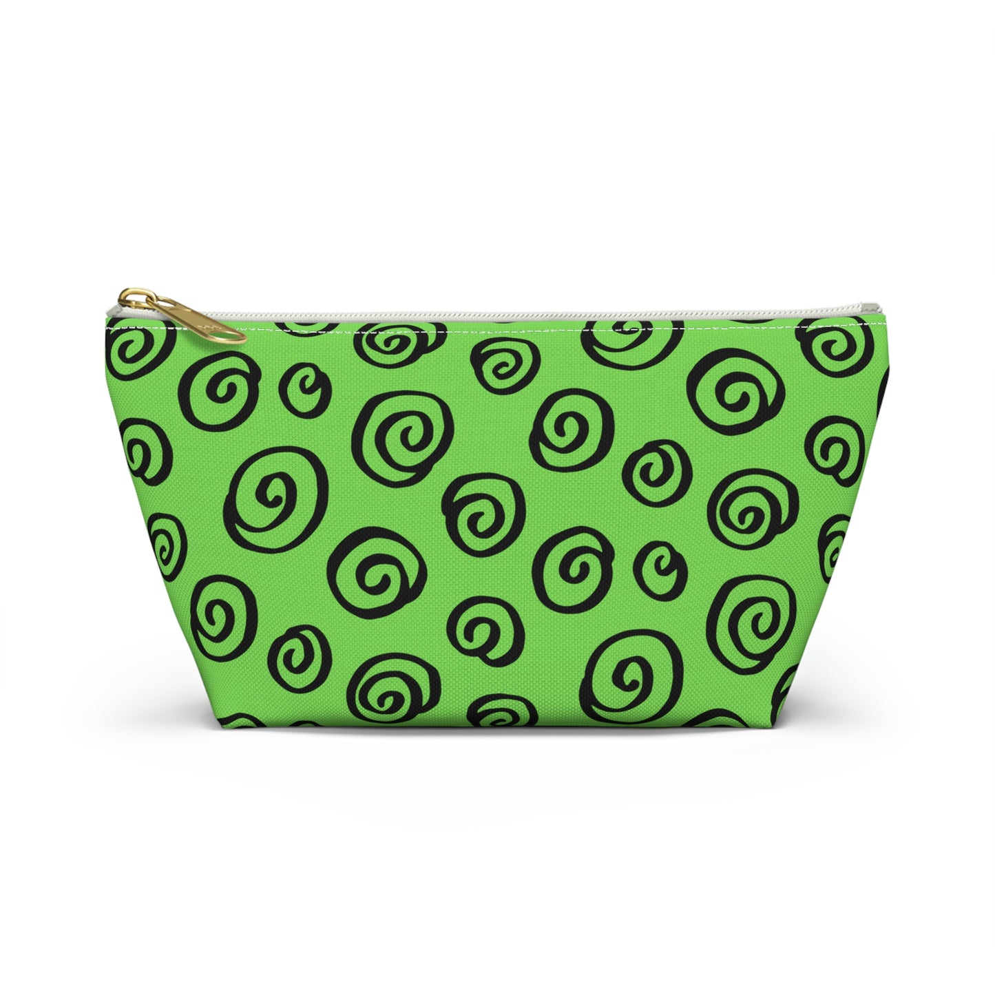 Black Swirl Green Accessory Pouch w T-bottom