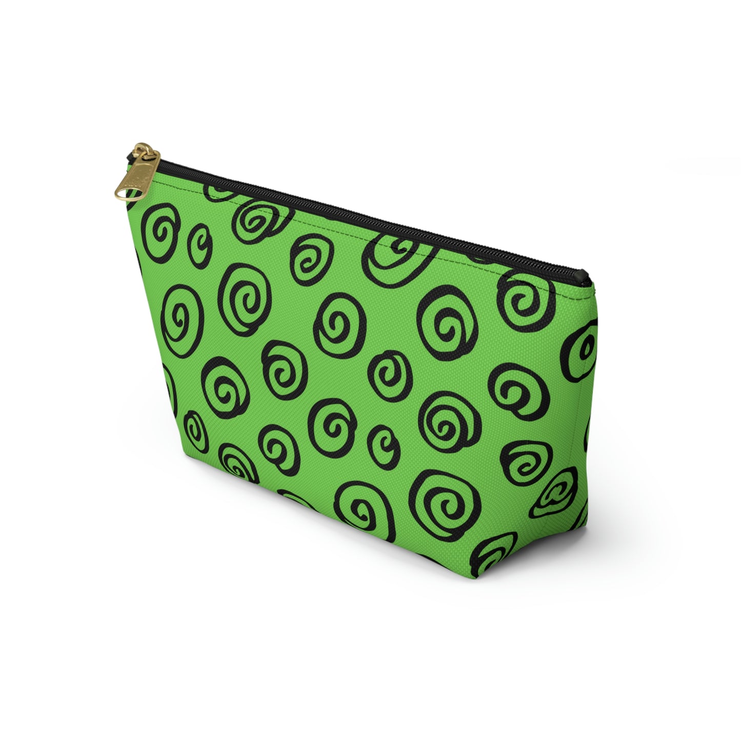 Black Swirl Green Accessory Pouch w T-bottom