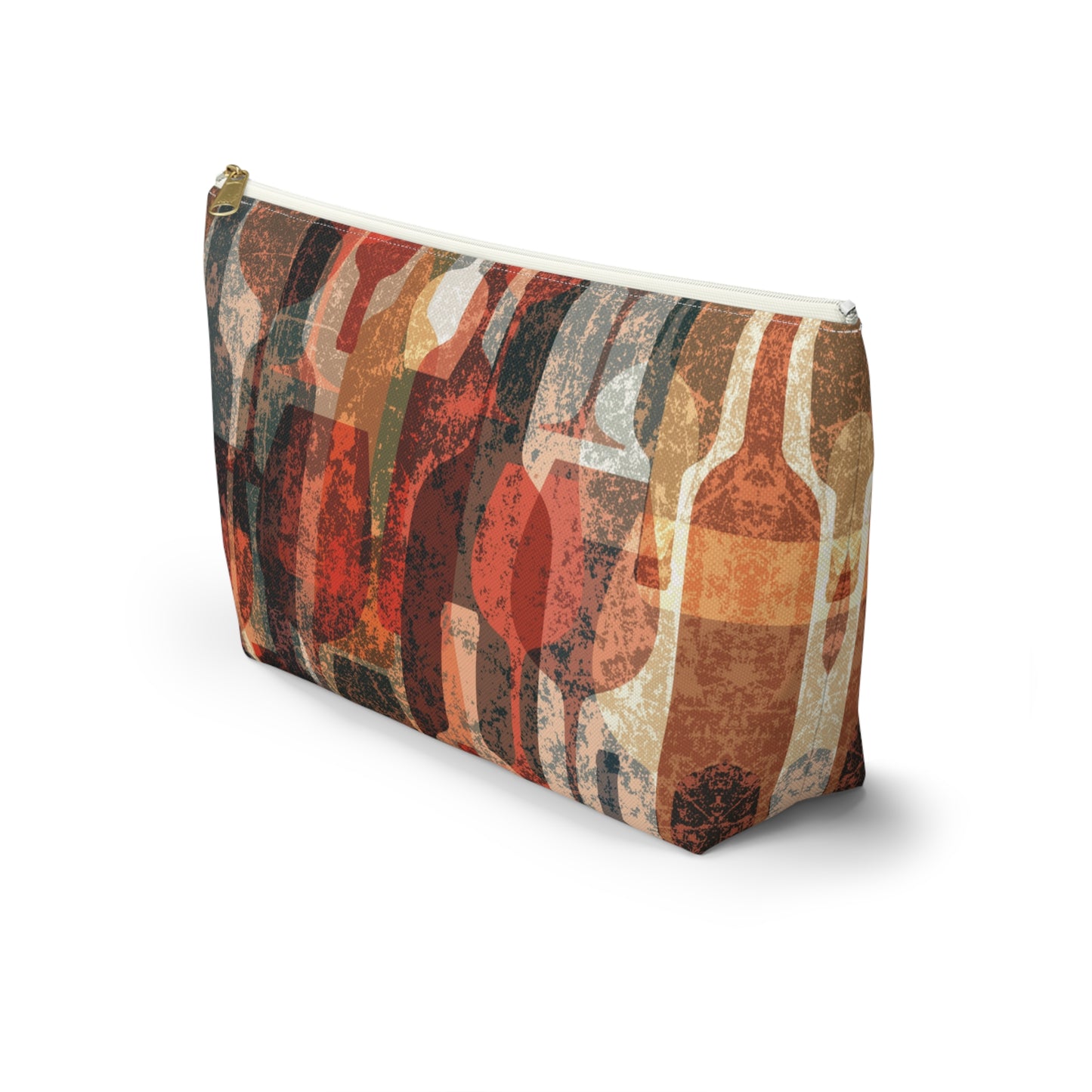 Wine Collage Accessory Pouch w T-bottom