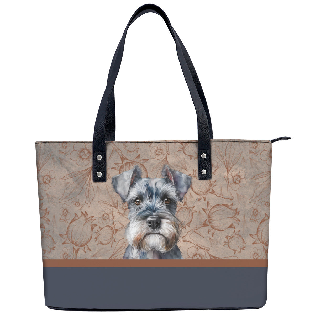 Miniature Schnauzer PU Leather Handbag Tote