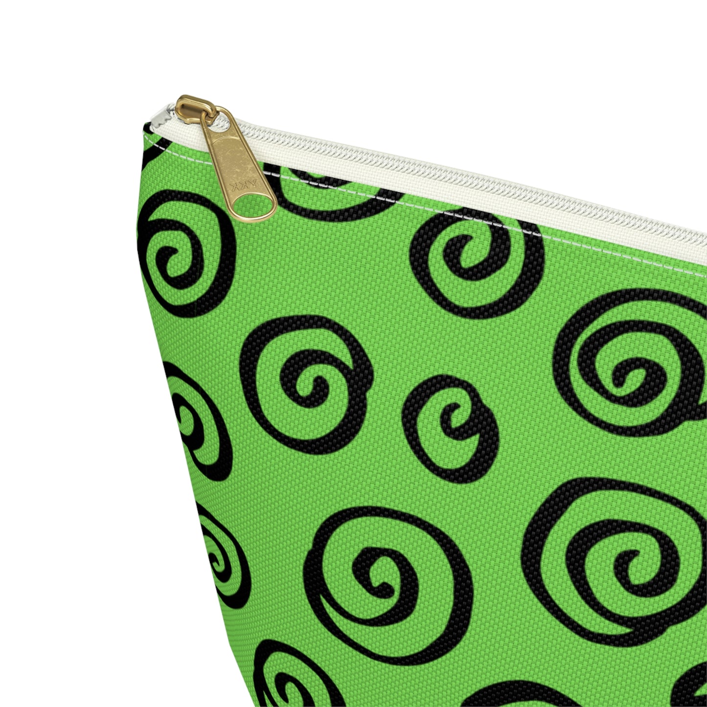 Black Swirl Green Accessory Pouch w T-bottom