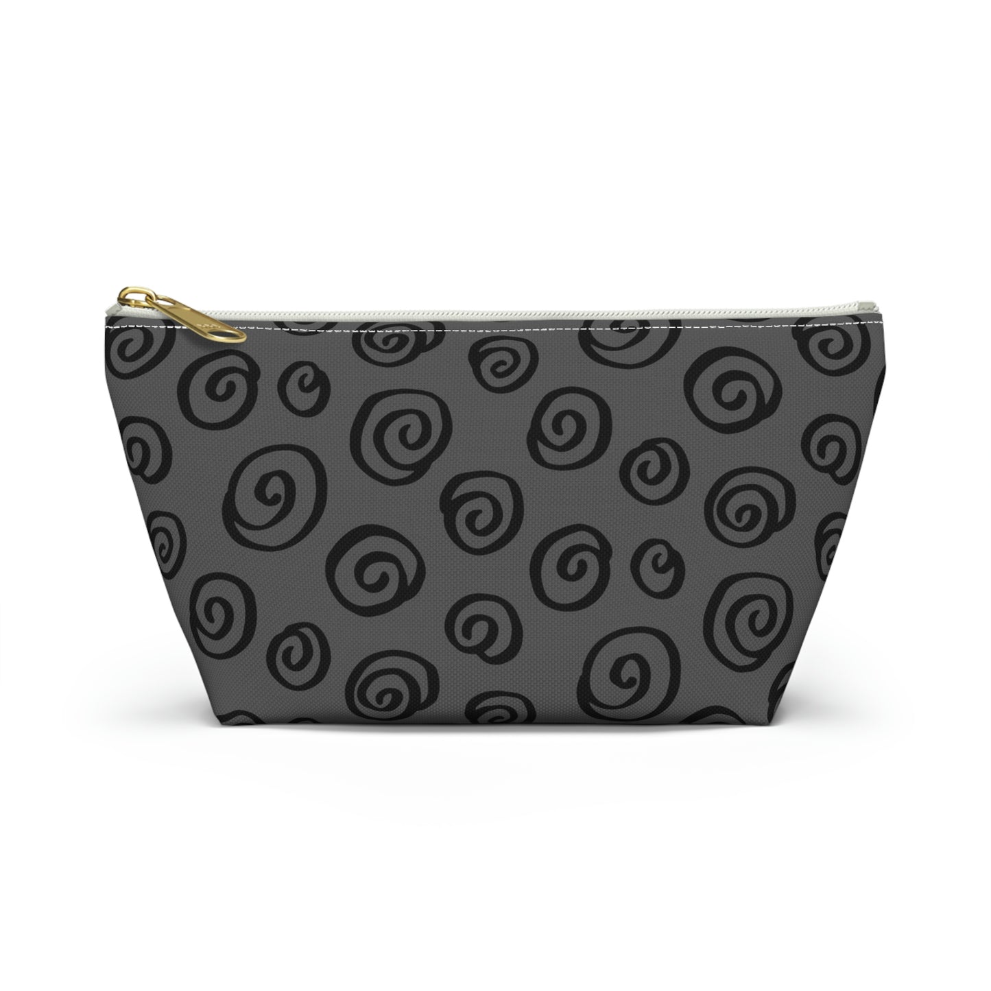 Black Swirl Charcoal Accessory Pouch w T-bottom