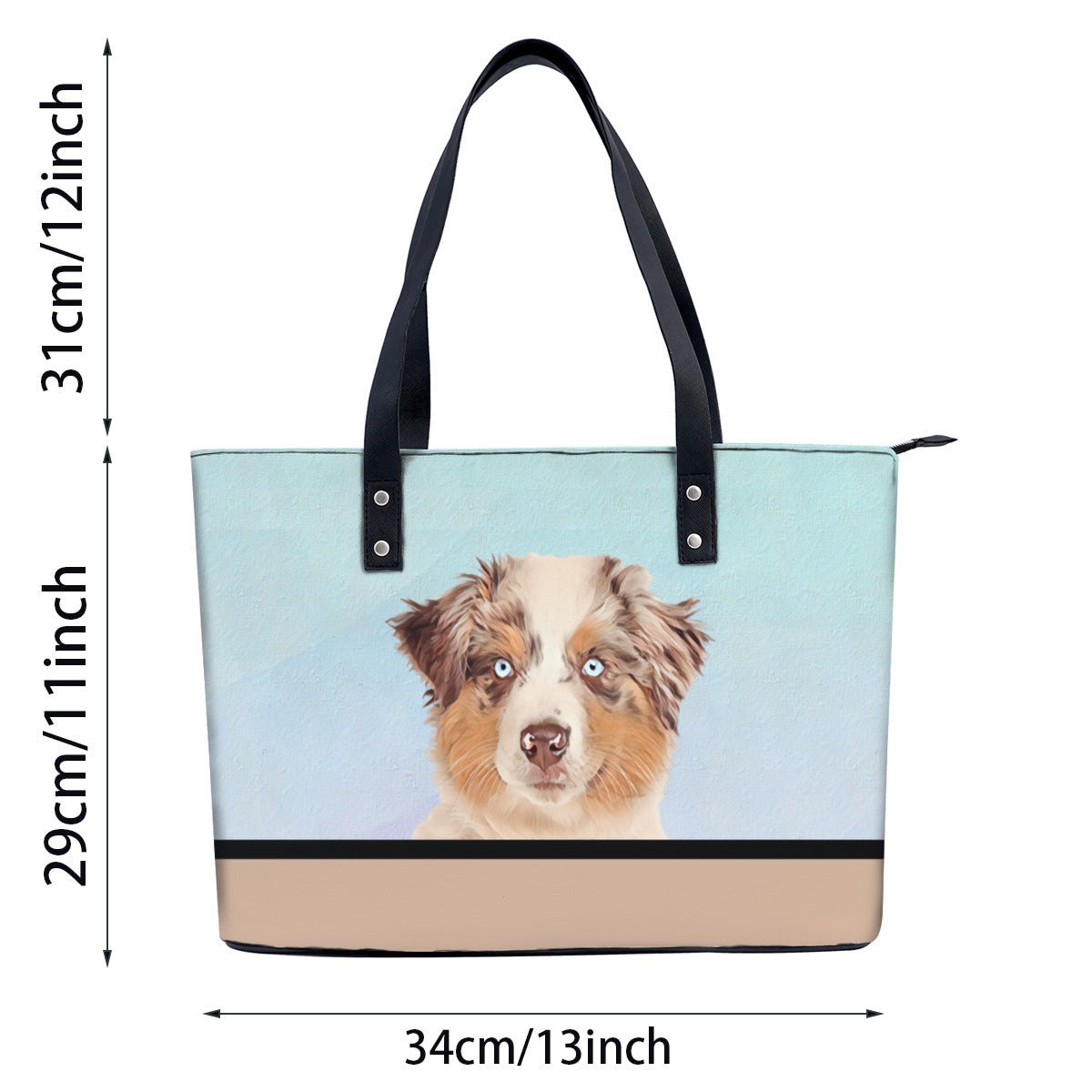 Australian Shepherd PU Leather Handbag Tote