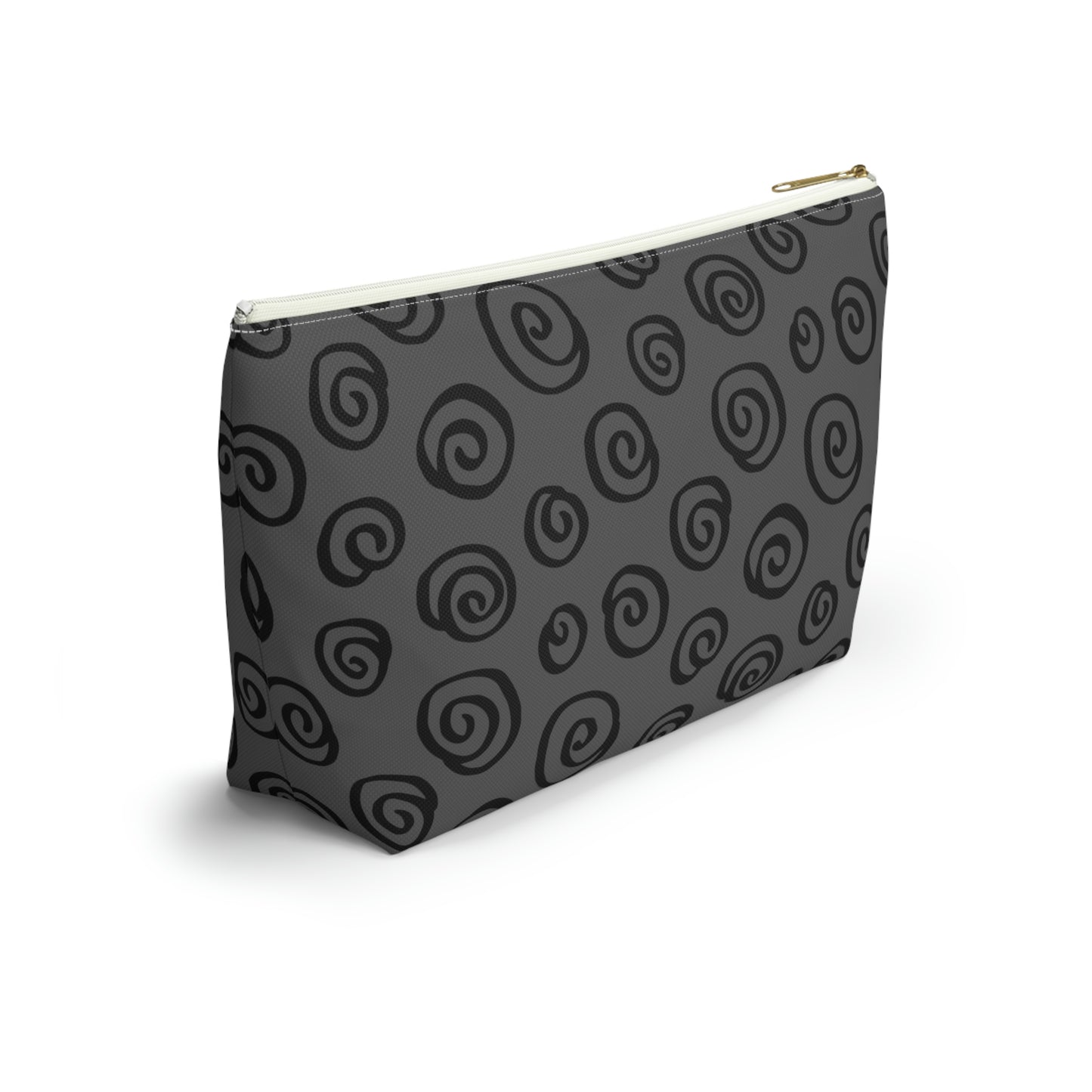 Black Swirl Charcoal Accessory Pouch w T-bottom