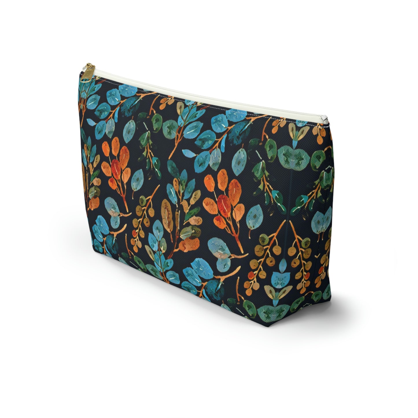 Picadee Navy Floral Accessory Pouch w T-bottom