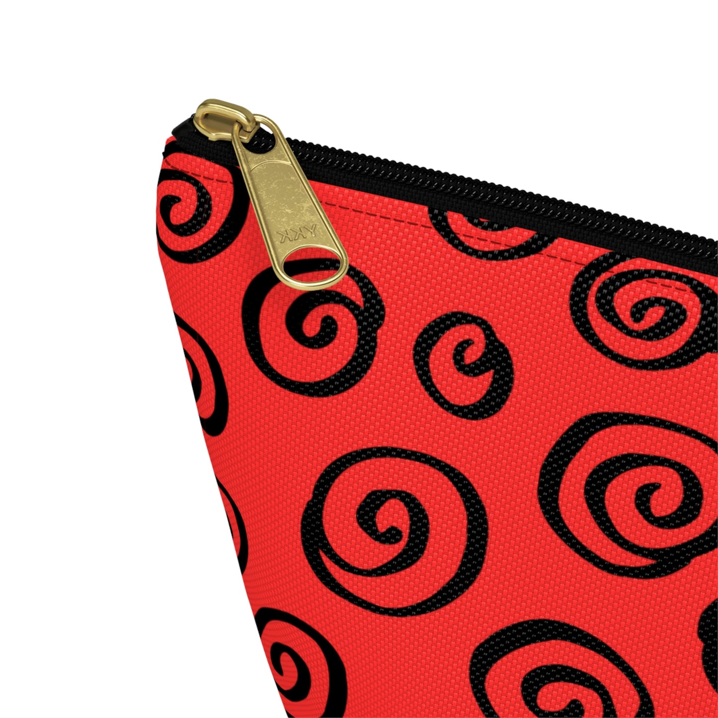 Black Swirl Red Accessory Pouch w T-bottom