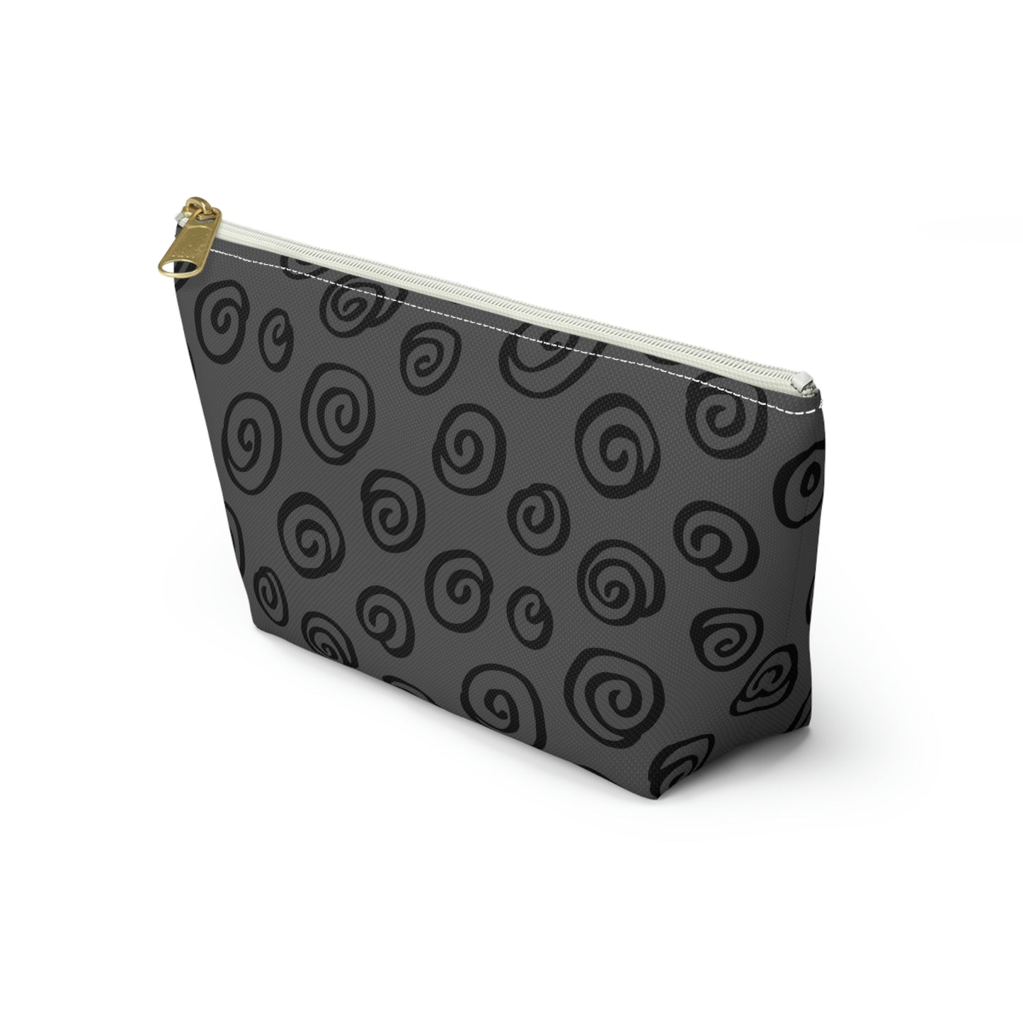 Black Swirl Charcoal Accessory Pouch w T-bottom